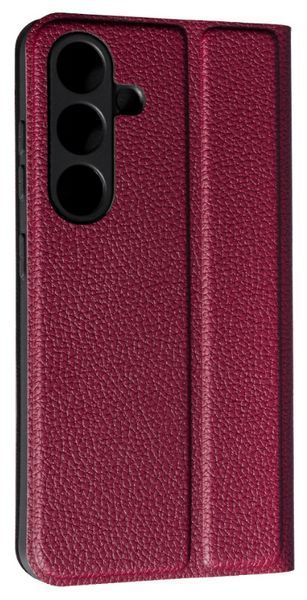 Шкіряний чохол книжка Fibra case на Samsung Galaxy S25 Plus / бордовий 202116 фото