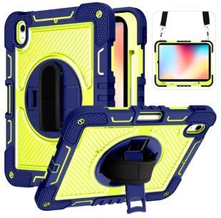PC + TPU чехол Carbon Armor Cover Tablet на Samsung Galaxy Tab S7 / Tab S8 (11") / синий+зеленый 097698 фото
