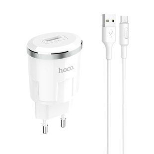 СЗУ Hoco C37A Charger + Cable (Micro) 2.4A 1USB 16929 фото