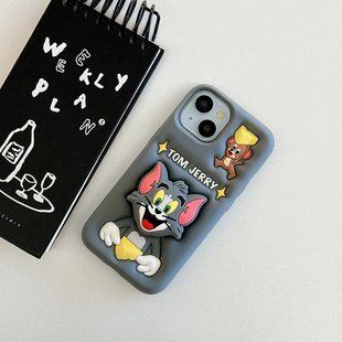 Силиконовый 3D чехол Tom & Jerrie для iPhone 11 / серый 099447 фото