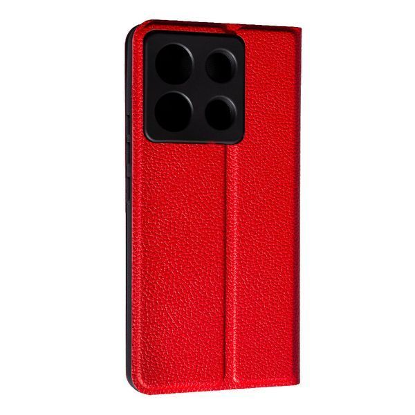 Кожаный чехол книжка Fibra case на Xiaomi Redmi Note 13 Pro (5G) / красный 095872 фото