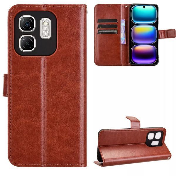Чохол книжка Book case для Infinix Hot 50i/коричневий 097892 фото