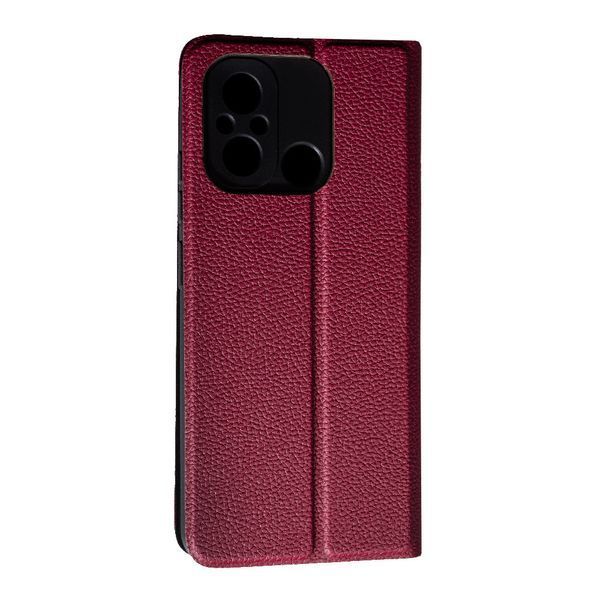 Чохол книжка Fibra case для Xiaomi Redmi 12C бордовий 094415 фото