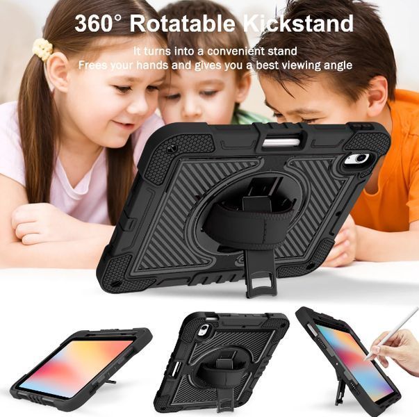 PC + TPU чехол Carbon Armor Cover Tablet на Apple iPad Air 5 10.9'' (2022) черный 096273 фото