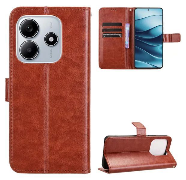 Чехол книжка Book case для Poco M7 Pro (5G) / коричневый 204344 фото