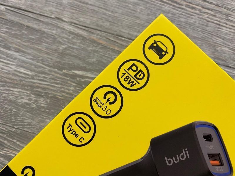 Автомобільний зарядний пристрій Budi (18W Type-c + quick charger 3.0) з LED-індикатором (M8J065T) 81776 фото