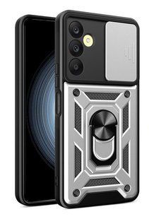 PC + TPU чохол Camshield Armor для Samsung Galaxy S24 FE/сріблястий 097660 фото