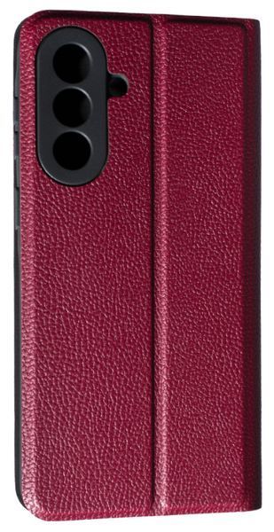 Кожаный чехол книжка Fibra case на Samsung Galaxy A57 (5G) / бордовый 204851 фото