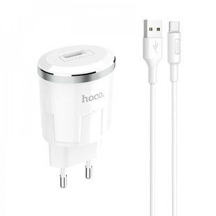 СЗУ Hoco C37A Charger + Cable (Type-C) 2.4A 1USB 16930 фото