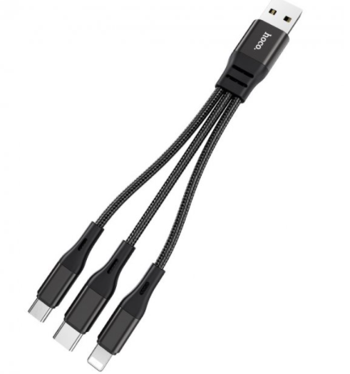 Універсальний кабель HOCO X47 3in1 на Micro-usb, Lightning, Type-C (0.25m) (3 кольори) 84182 фото