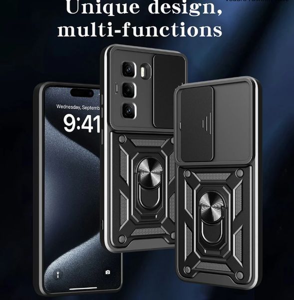 PC + TPU чехол Camshield Armor для Infinix Hot 60i / черный 100355 фото