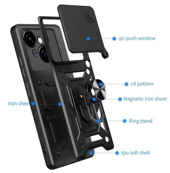 PC + TPU чехол Camshield Armor для Tecno Spark Go 1 (KL4) / серебристый 201674 фото
