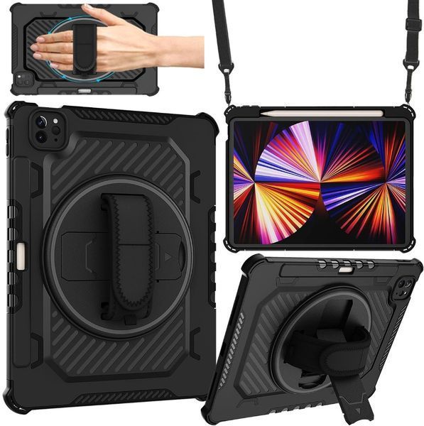 PC + TPU чехол Carbon Armor Cover Tablet для iPad Pro 11 (2024) черный 097556 фото