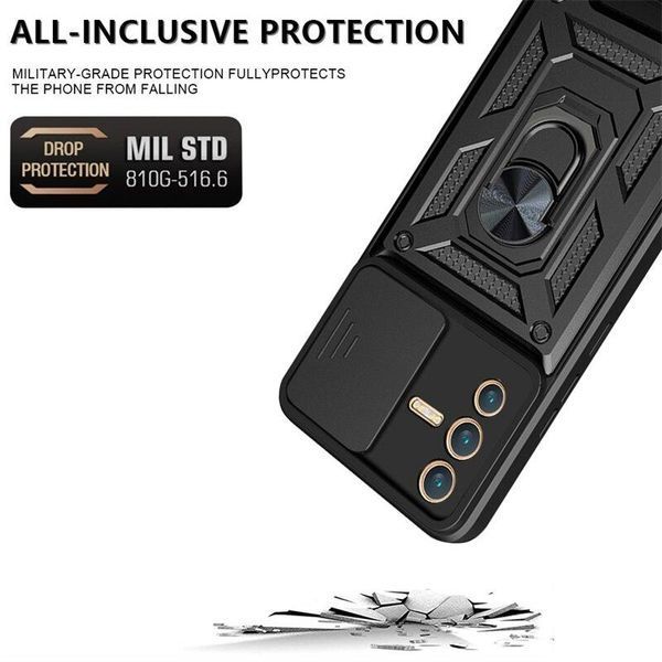 PC + TPU чехол Camshield armor для Vivo V23 (5G) / серебристый 89483 фото
