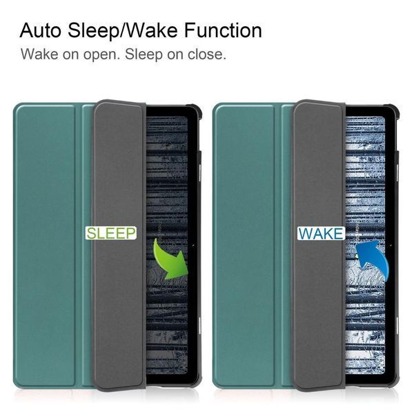 Шкіряний чохол книжка Crazy Horse для Nokia T21 зелений 90035 фото
