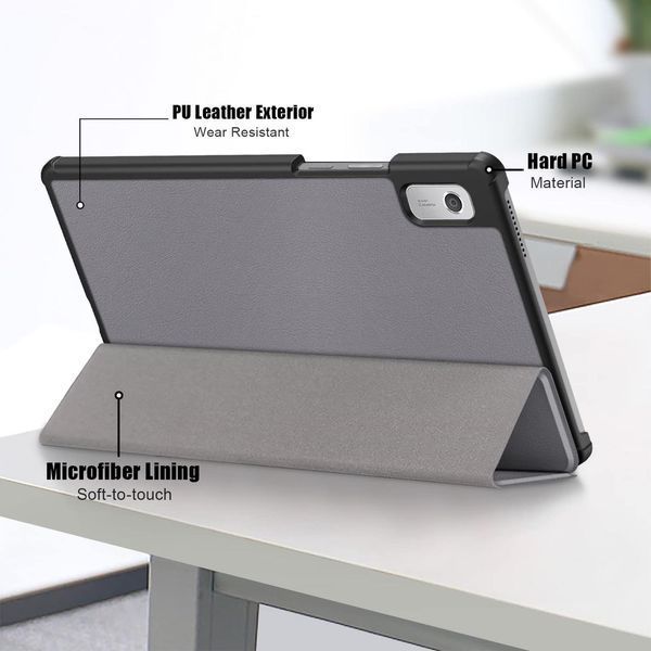 Шкіряний чохол-книжка Crazy Horse для Lenovo Tab M9 (9") / сірий 090630 фото