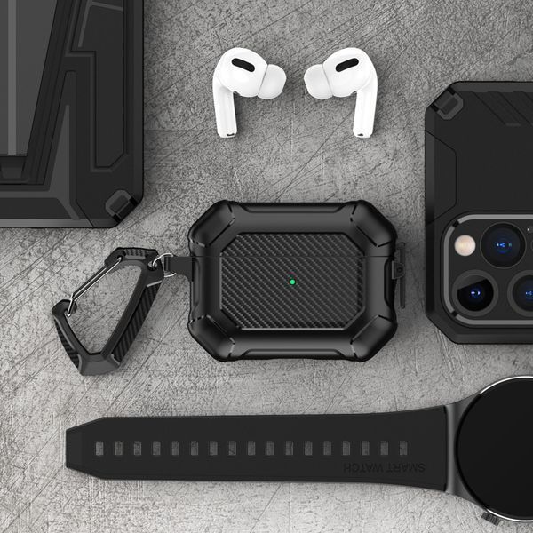 Силіконовий чохол Shockproof Carbon case для AirPods 3 (2021) чорний 089712 фото