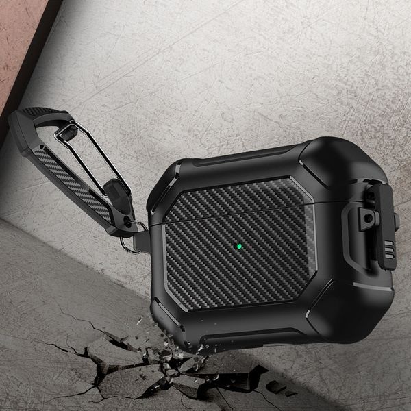 Силіконовий чохол Shockproof Carbon case для AirPods 3 (2021) чорний 089712 фото