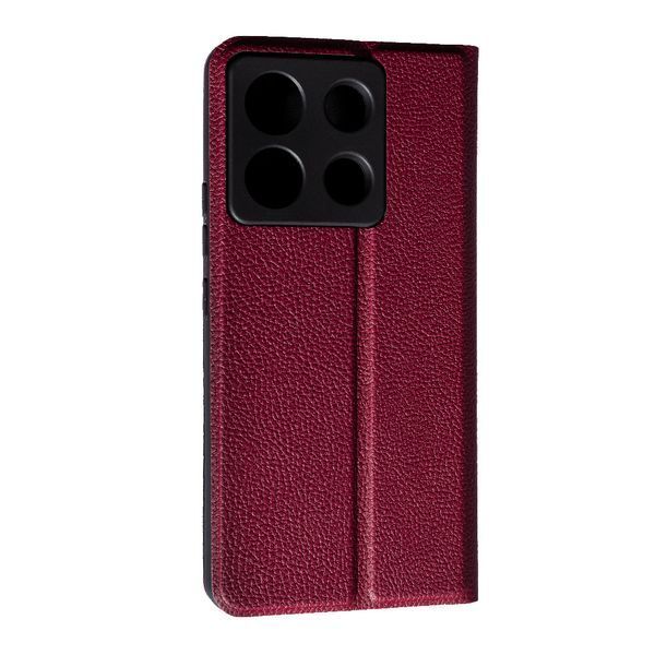 Шкіряний чохол-книжка Fibra case на Xiaomi Redmi Note 13 Pro (5G) / бордовий 095873 фото