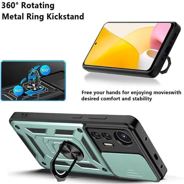 PC + TPU чехол Camshield armor для Xiaomi Redmi Note 12S (4G) / зеленый 094611 фото