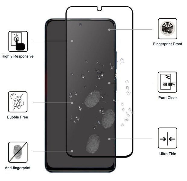 Защитное стекло для Xiaomi Redmi 14C / черный 201442 фото
