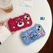 Силіконовий 3D чохол Bear lotso для iPhone 14 Pro Max / бургунді (з ремінцем) 099302 фото 6