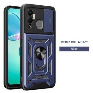 PC + TPU чехол Camshield Armor для Infinix Hot 12 Play / синий 089232 фото