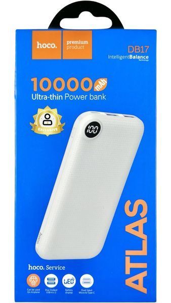 Повербанк Power Bank Hoco DB17 10000 mAh білий 086565 фото