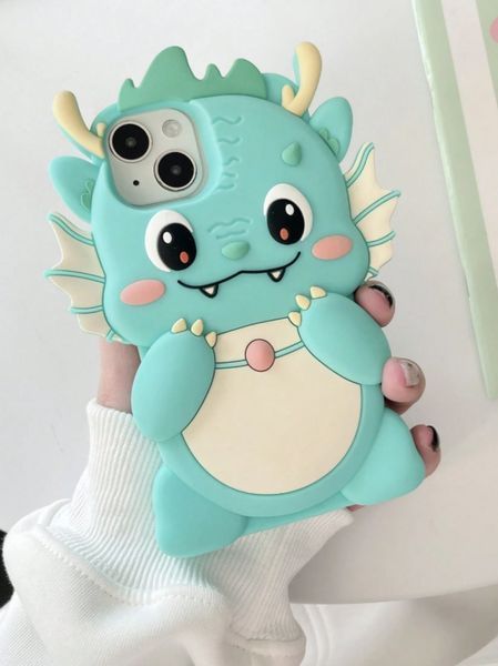 Силиконовый 3D чехол Funny Dragon для iPhone 11 / голубой 099453 фото