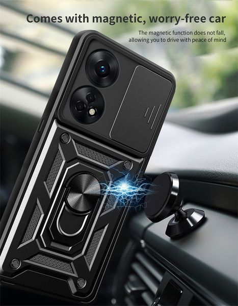 PC + TPU чехол Camshield armor для Oppo Reno 8T / красный 89433 фото