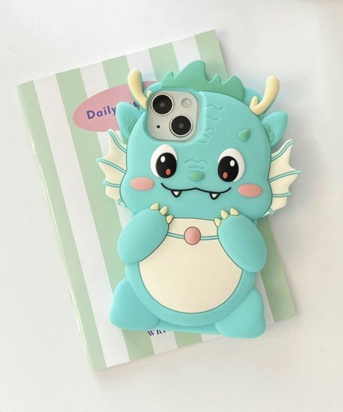 Силиконовый 3D чехол Funny Dragon для iPhone 11 / голубой 099453 фото