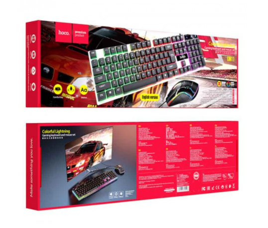 Комплект игровая клавиатура + мышь Hoco GM11 черная 84047 фото
