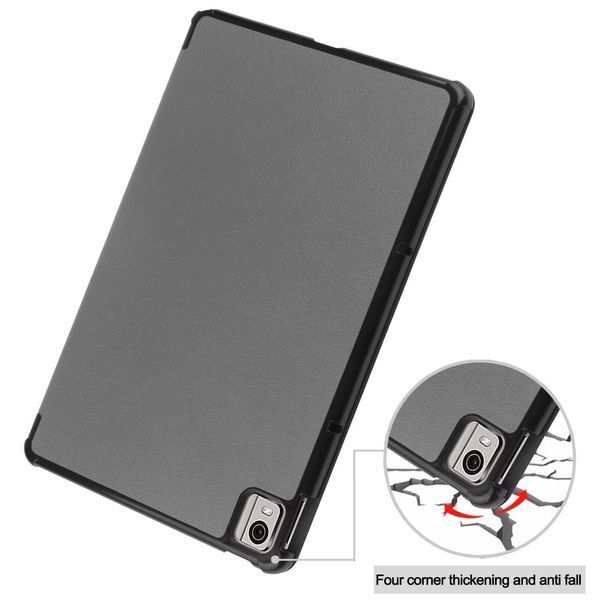 Кожаный чехол книжка Crazy Horse для Nokia T21 серый 90036 фото