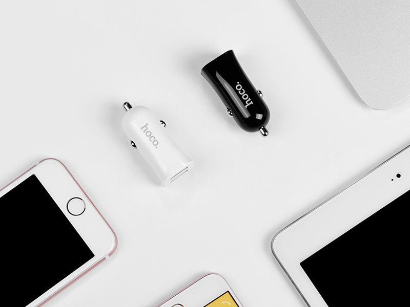 Автомобільна зарядка HOCO Z12 Elite на 2 USB (2.4 A) Lightning Set (2 кольори) 51132 фото