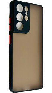 TPU чехол накладка Matte Color Case для Samsung Galaxy S21 Ultra черный 092194 фото