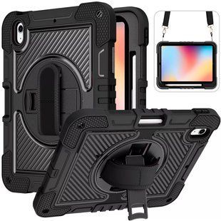 PC + TPU чехол Carbon Armor Cover Tablet на iPad AIR 5 2022 (10.9") / черный 200714 фото