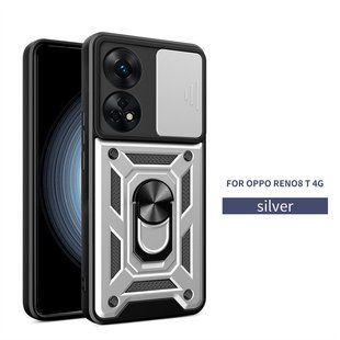 PC + TPU чехол Camshield armor для Oppo Reno 8T / серебристый 89434 фото