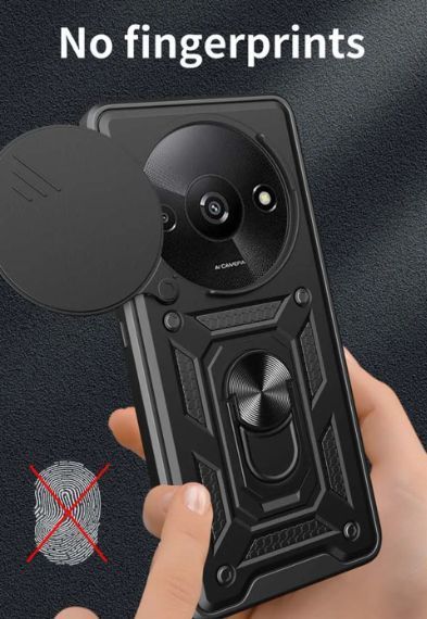 PC + TPU чехол Camshield armor для Xiaomi Redmi A3 / серебристый 095704 фото
