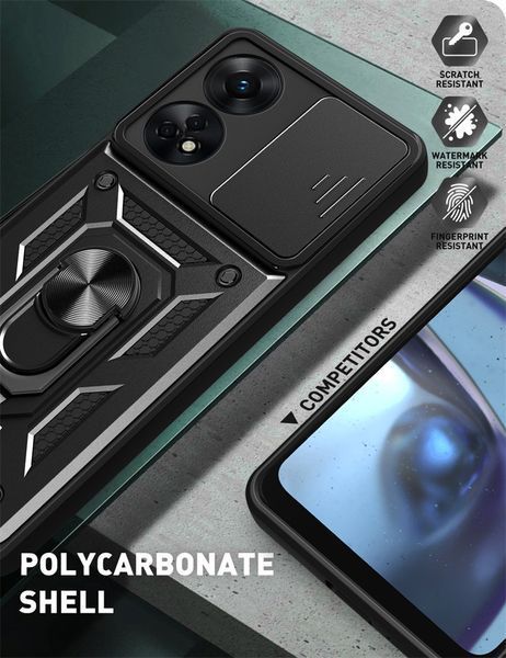 PC + TPU чехол Camshield armor для Oppo Reno 8T / серебристый 89434 фото