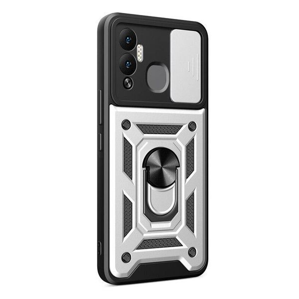 PC + TPU чохол Camshield armor для Infinix Hot 12 Play / сріблястий 089233 фото
