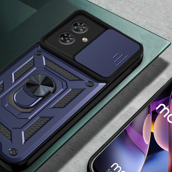 PC + TPU чохол Camshield armor для Motorola G54 / синій 093592 фото