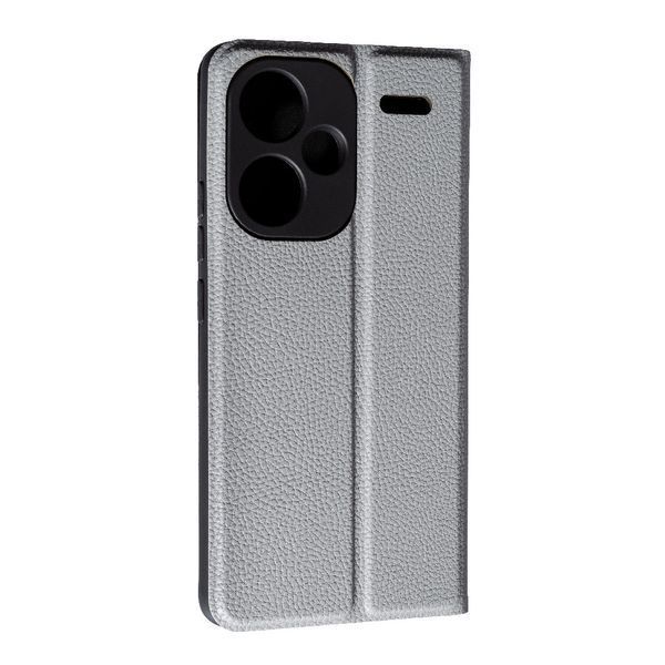 Шкіряний чохол-книжка Fibra case на Xiaomi Redmi Note 13 Pro Plus (5G) / сірий 095881 фото