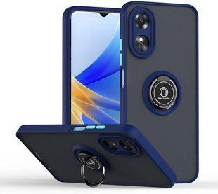 TPU чехол накладка Matte Ring Magnit для OPPO A58 4G синий 094858 фото