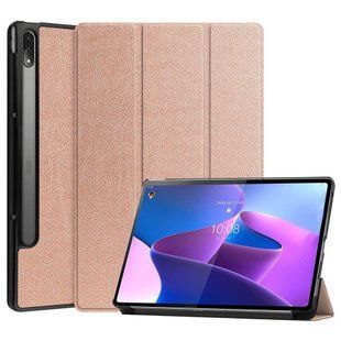 Кожаный чехол книжка Crazy Horse для Lenovo Tab P12 Pro (12.6") / rose gold 093858 фото