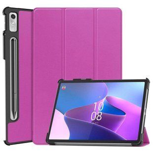 Кожаный чехол книжка Crazy Horse для Lenovo Tab P11 Pro 2nd Gen фиолетовый 093982 фото