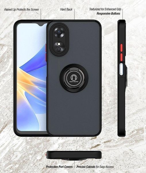 TPU чехол накладка Matte Ring Magnit для OPPO A58 4G синий 094858 фото