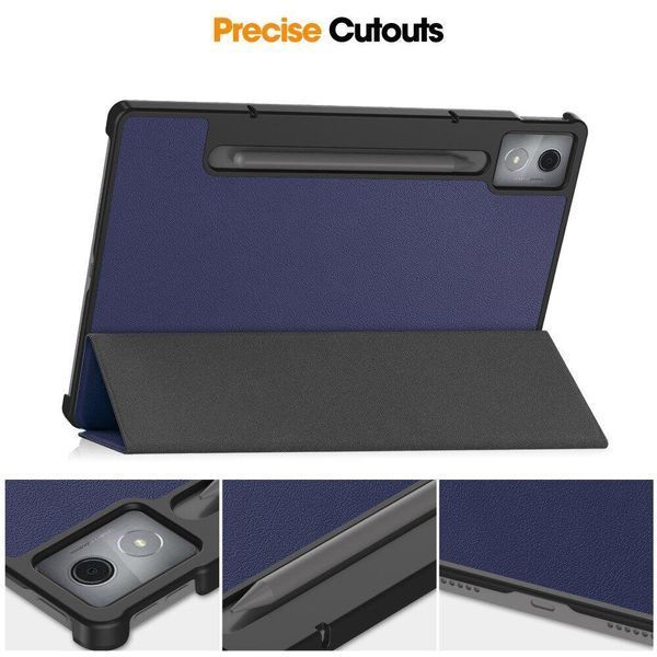 Шкіряний чохол книжка Crazy Horse на планшет Lenovo Xiaoxin Pad Pro (12.7") 2025 / синій 202568 фото