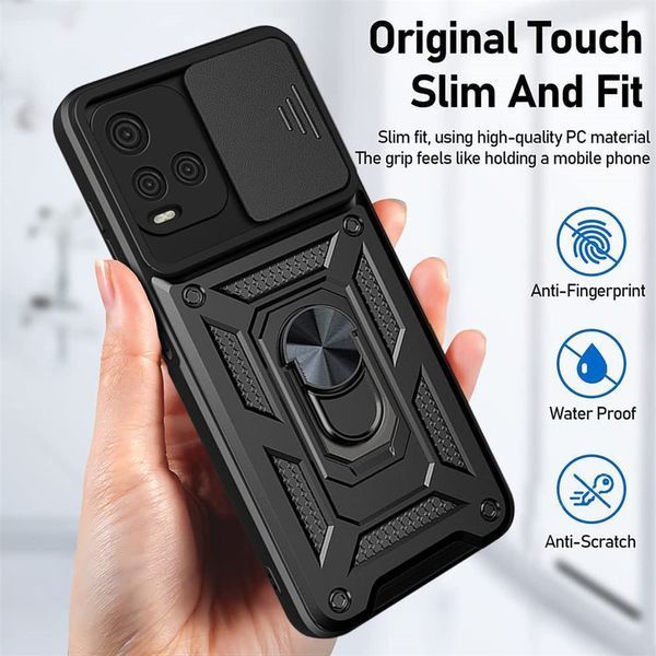 PC + TPU чохол Camshield armor для Vivo Y21s / чорний 90506 фото