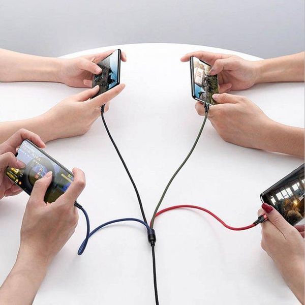 Універсальний кабель USAMS U26 4in1 USB to Combo (2A, 0.35m) кольоровий 85946 фото