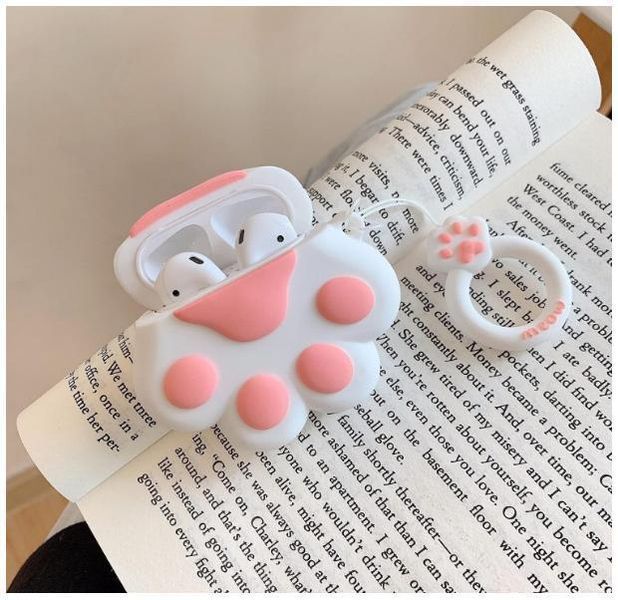 Гумовий чохол із карабіном для AirPods 3 Котяча лапка 097062 фото